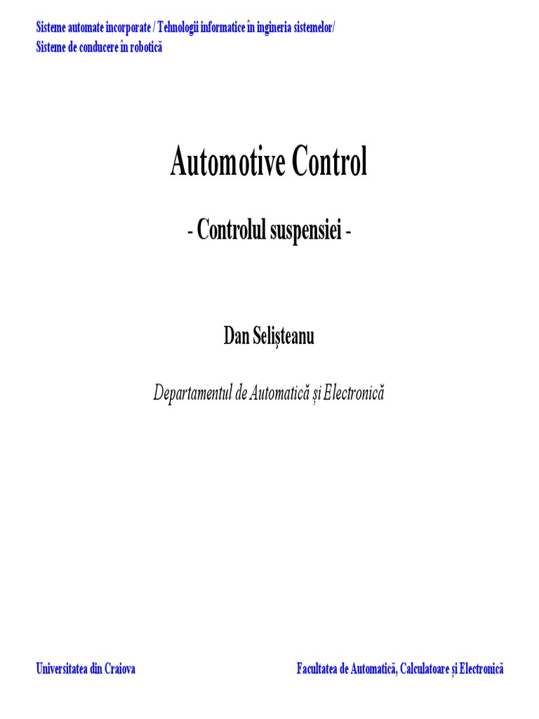 Suspension Control PDF | PDF