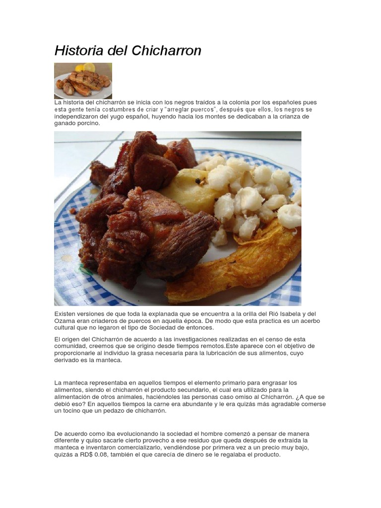 Historia Del Chicharron PDF Alimentos