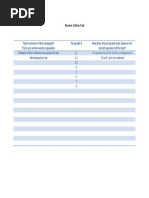 Reverse Outline Task
