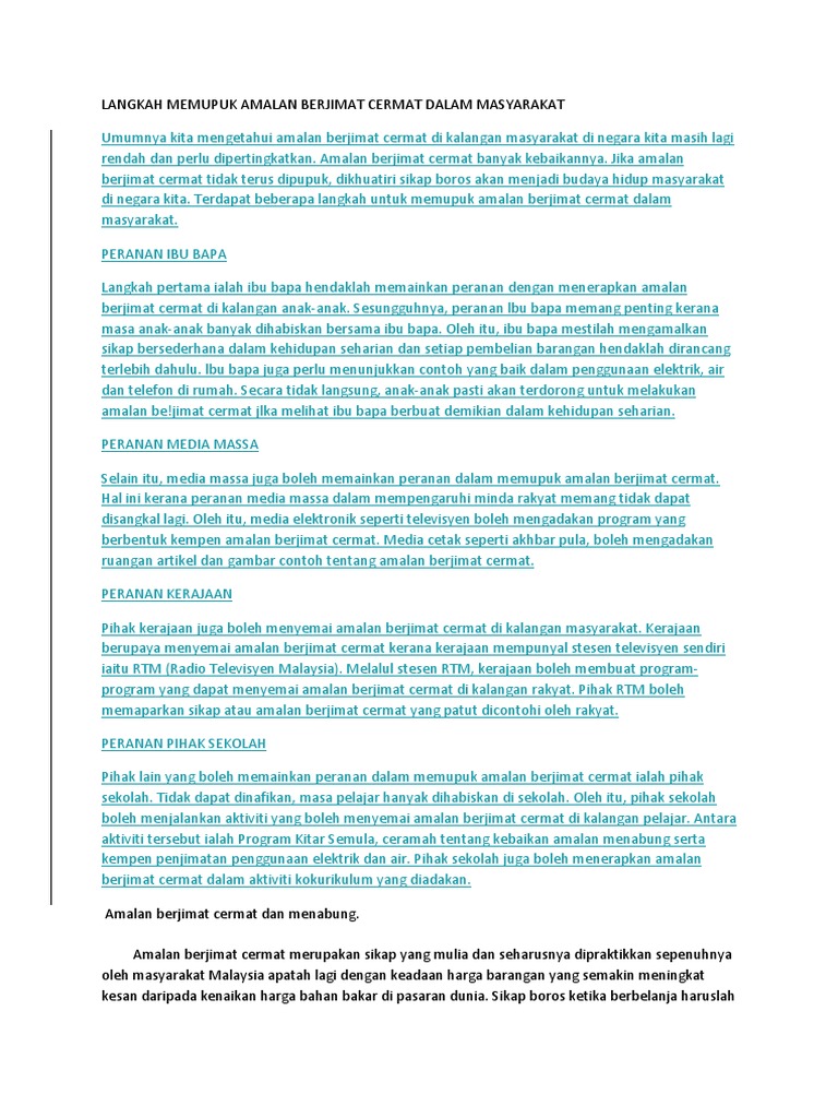 Langkah Berjimat Cermat Pdf