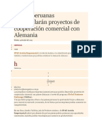 Pymes Peruanas Desarrollarán Proyectos de Cooperación Comercial Con Alemania