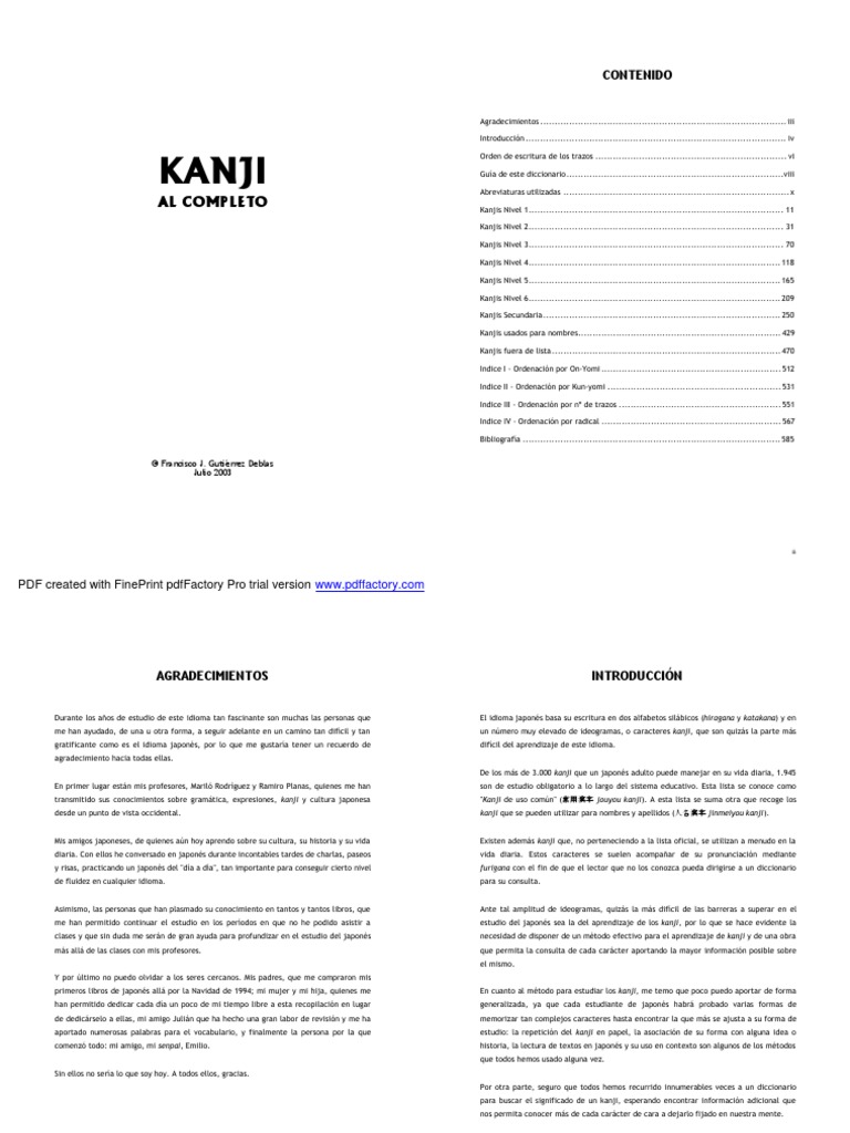 Kanji Al Completo Pdf Pdf Kanji Diccionario