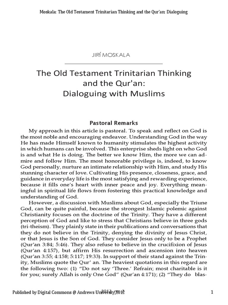 Understanding Trinity in Muslim Dialogue | PDF | Trinity | Allah