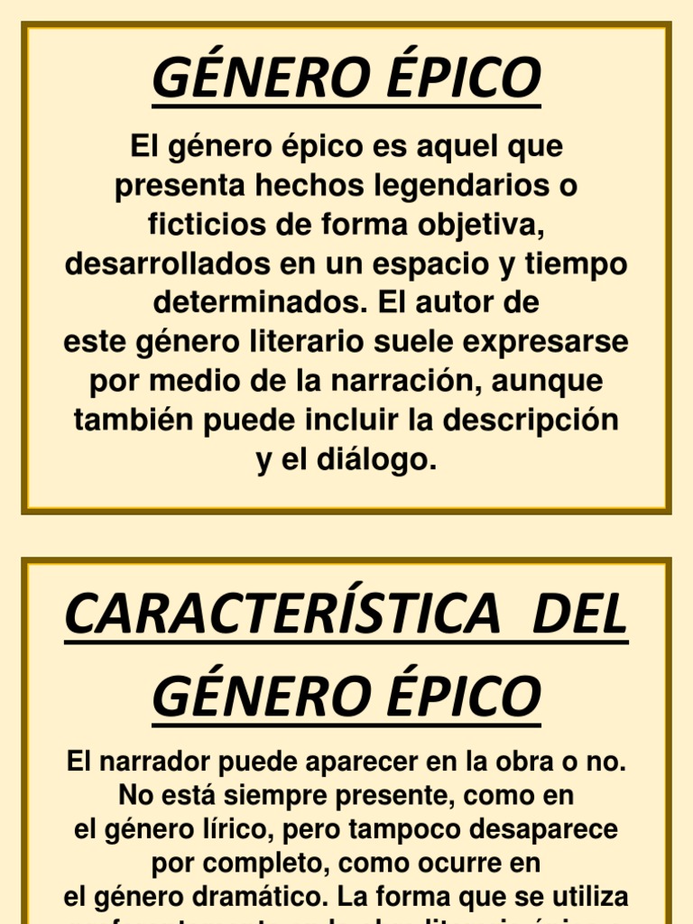 Características del Género Épico | PDF | Poesía | Clásicos