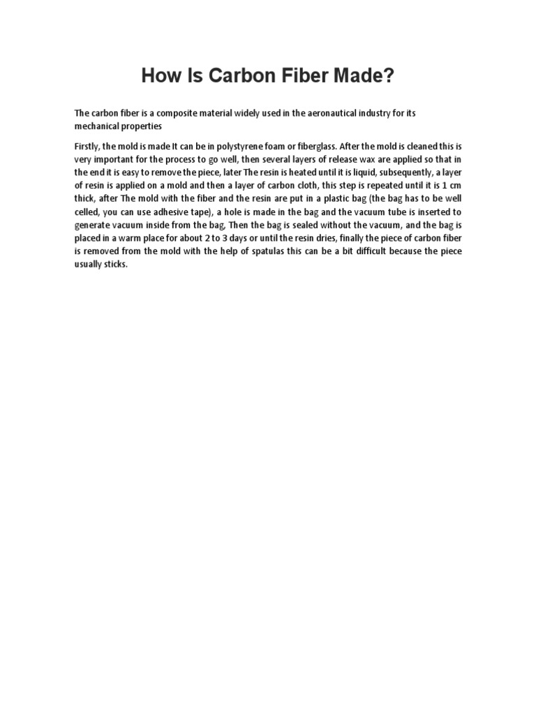 How Is Carbon Fiber Made PDF