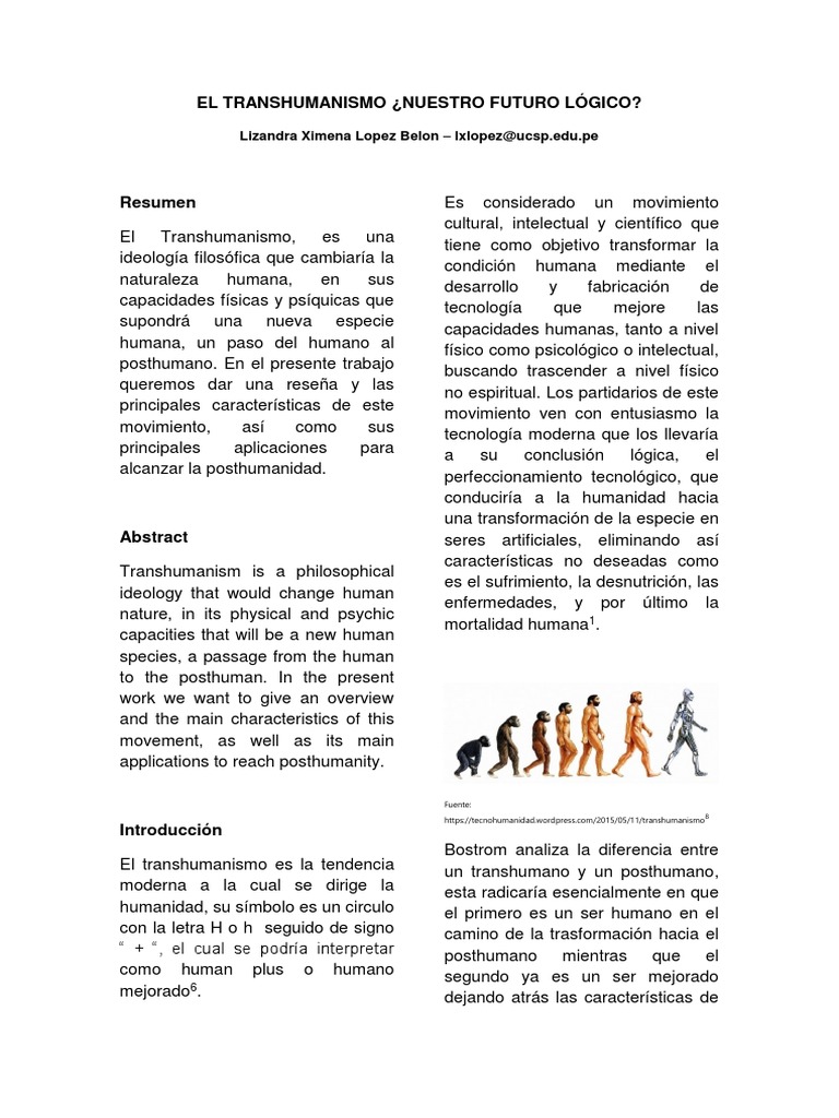 El Transhumanismo PDF Transhumanismo Aparición