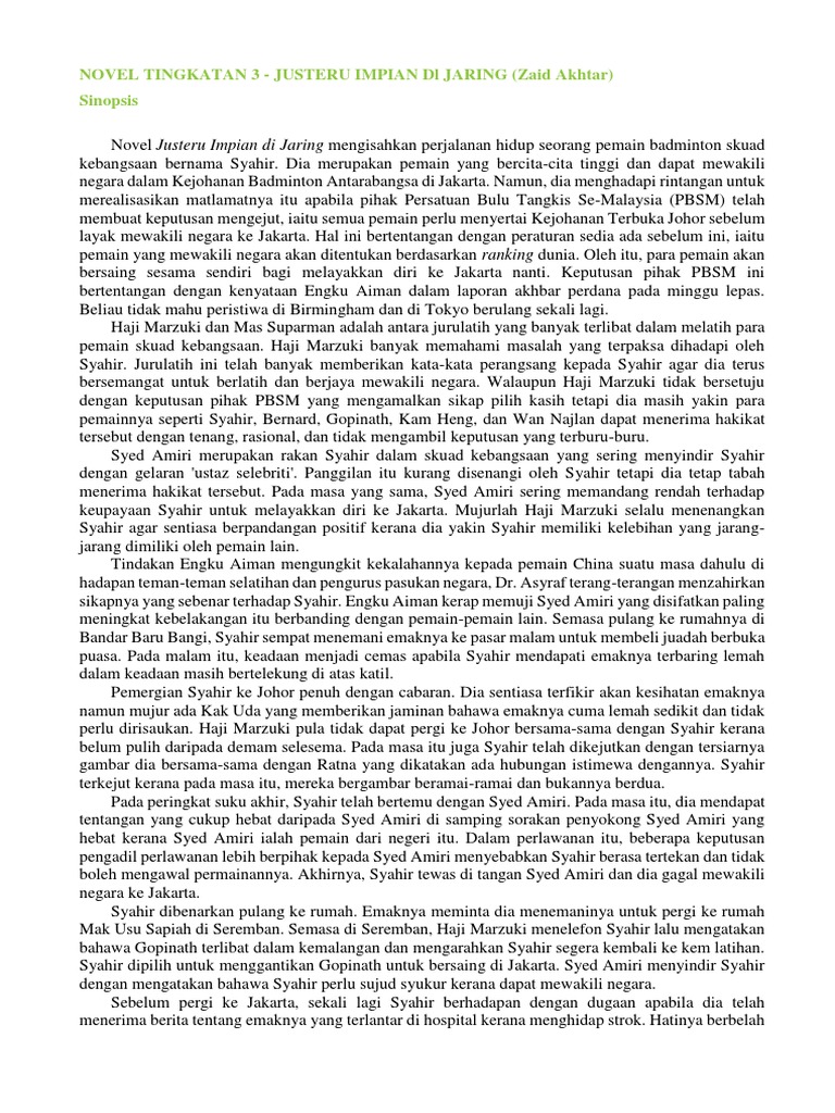 Novel Tingkatan 3 Pdf