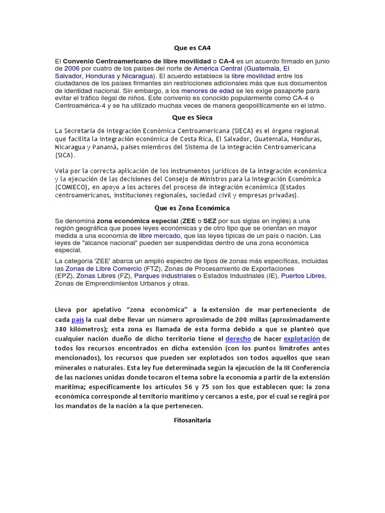 Convenio CA-4: Libre Movilidad en CA | PDF | Centroamérica | Honduras