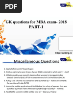 GK questions for mba exam (2018)- PART 1