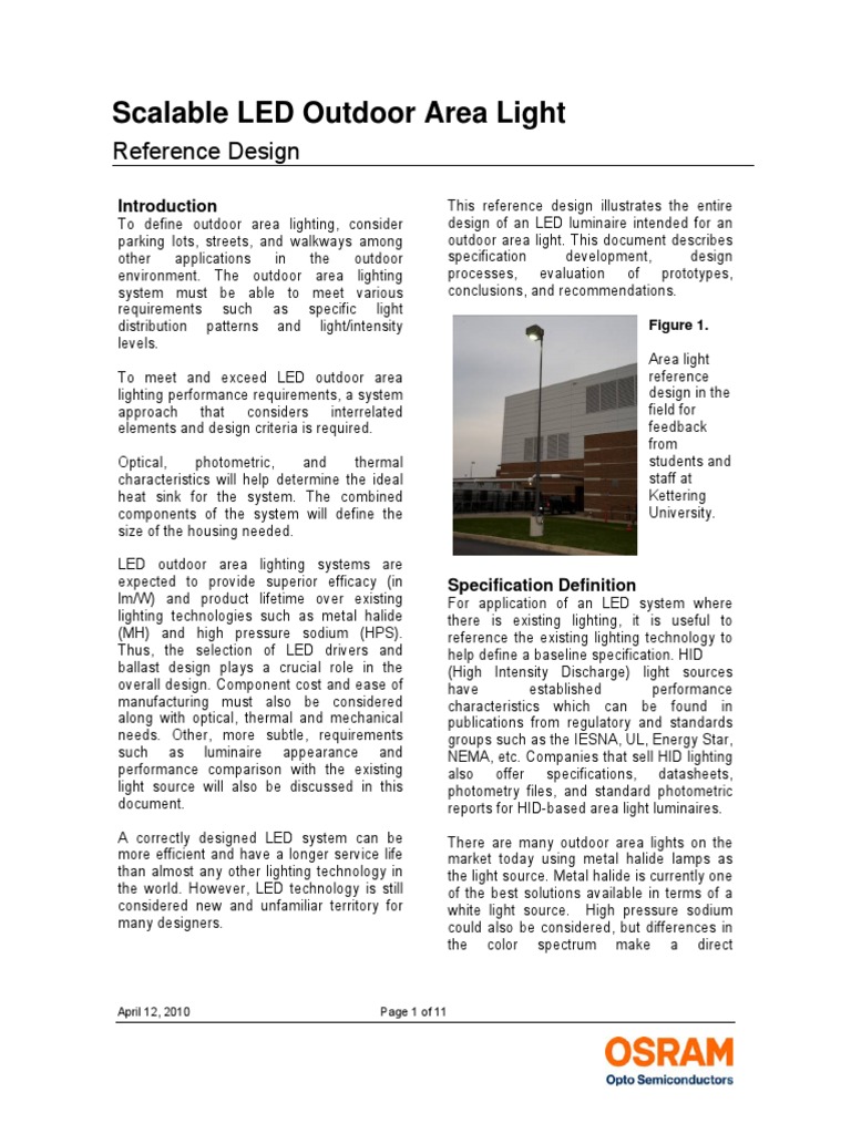 Scalable LED Outdoor Lighting Design | PDF | Light Emitting Diode ...