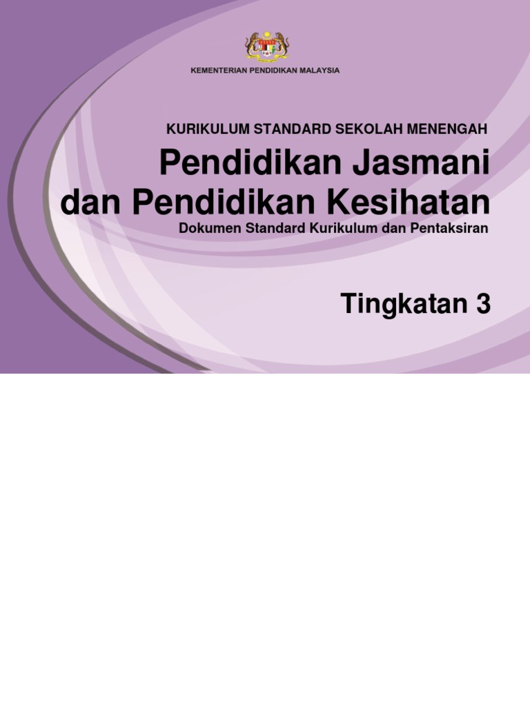 2 Dskp Kssm Pendidikan Jasmani Dan Pendidikan Kesihatan Tingkatan 3 Pdf