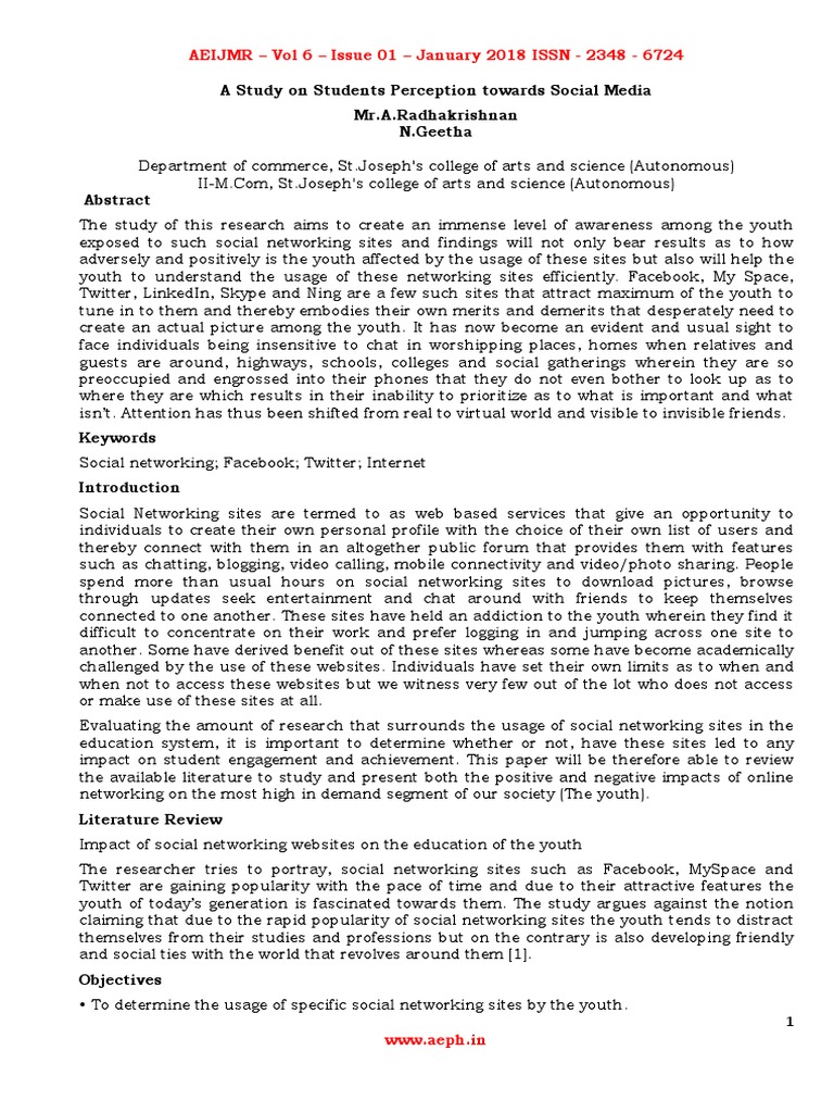 Students' Perception of Social Media | PDF | Social Networking Service ...