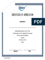 Certificate of Appreciation