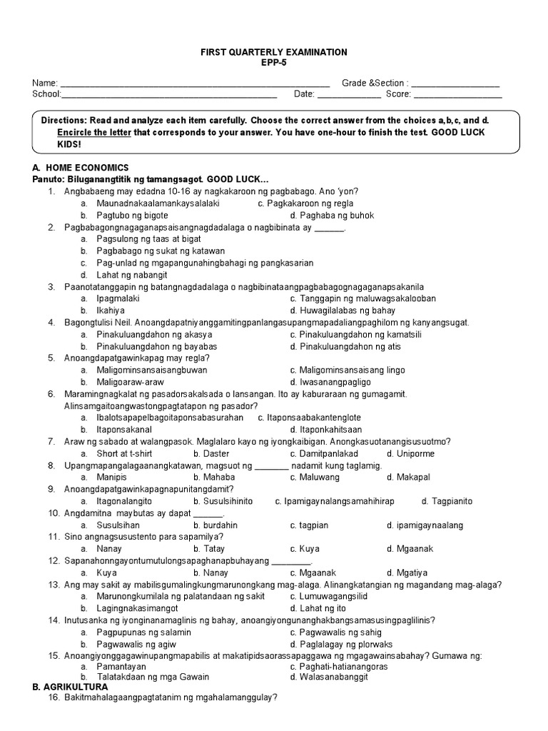 PT - Epp 5 - Q1 | PDF