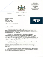 State Sen. Schwank Letter To Gov. Wolf Re: Berks County Detention Center