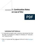 Lecture 2: Continuation Notes On Law of War