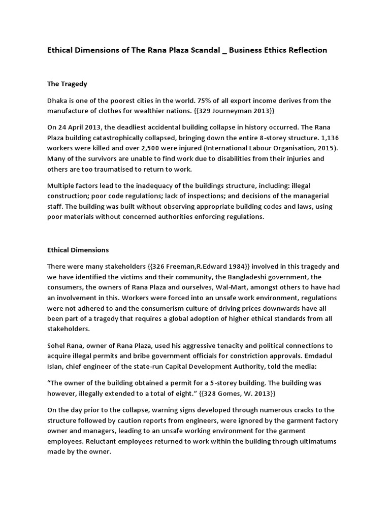 Ethical Dimensions of Rana Plaza Collapse | PDF | Supply Chain | Walmart