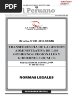 Directiva #008-2018-CG/GTN Transferencia de La Gestión Administrativa de Los Gobiernos Regionales y Gobiernos Locales