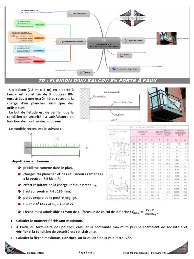 Flexion d'un Balcon en PorteàFaux PDF Méthodes et références — free download