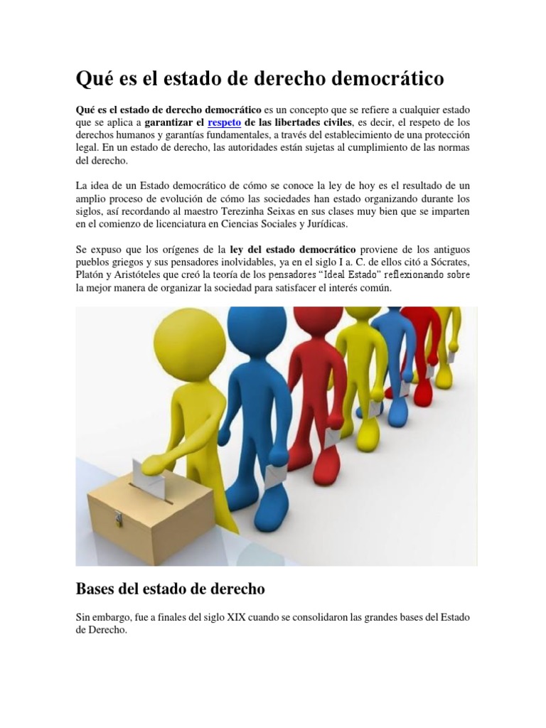 Estado de Derecho Democrático: Conceptos Clave | PDF | Derechos humanos ...