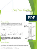 Darcy's Law and Fluid Flow Equations