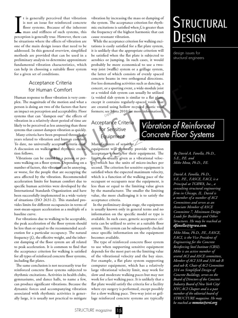Vibration of Reinforced Concrete Floor Systems | PDF | Applied And ...