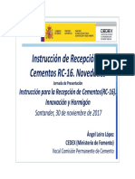 Instrucción Recepción Cementos RC16 Novedades PDF