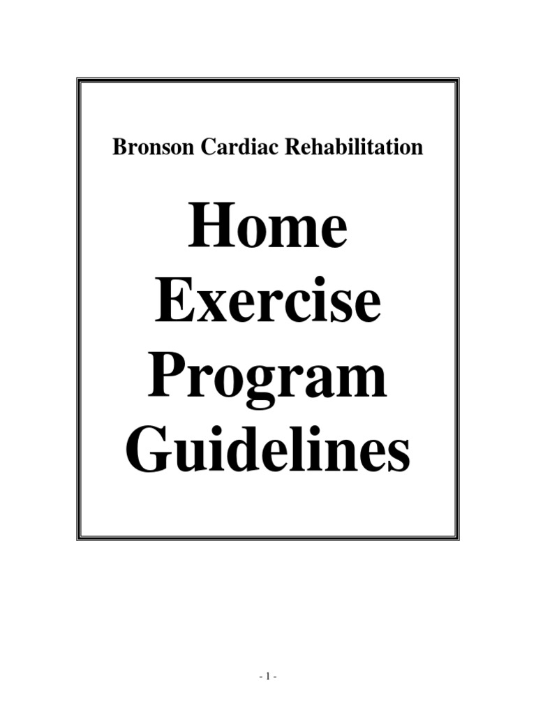 Bronson Cardiac Rehab Home Exercise Guide | PDF | Aerobic Exercise ...