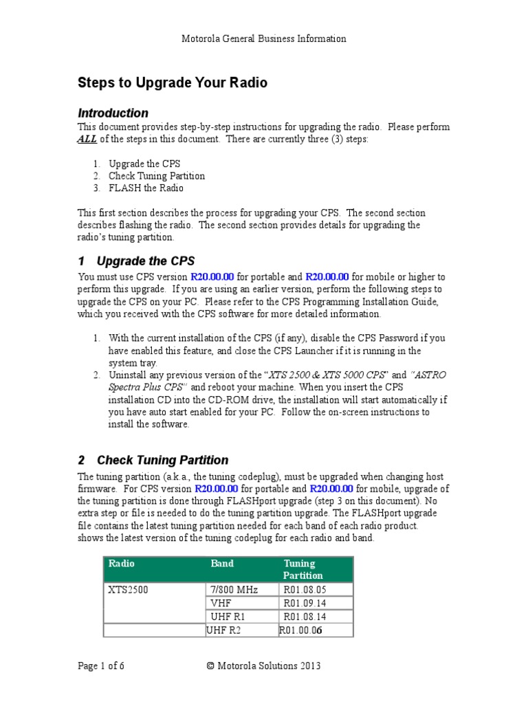 Motorola Cps Software Upgrade