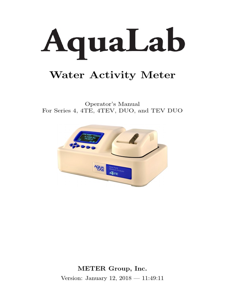AquaLab Water Activity Meter Manual | PDF | Osmosis | Water