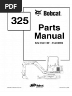 Bobcat 325 Excavator Parts Catalogue Manual SN 514011001-514012999 PDF