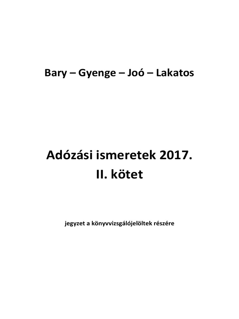 Adotan Jegyzet II MKVK 2017 | PDF