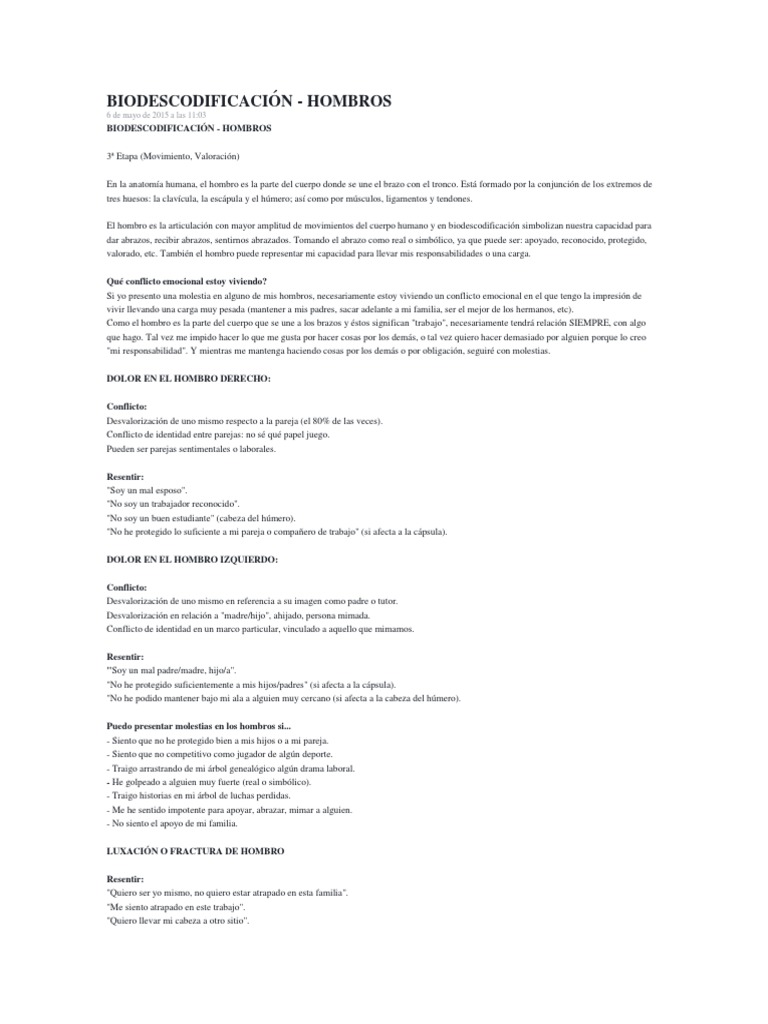 Image Result For Biodescodificacin De Los Hombros Significado Emocional