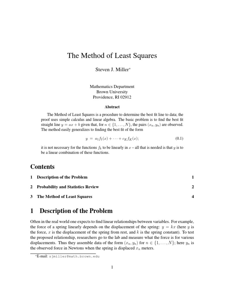 Method Least Squares | PDF