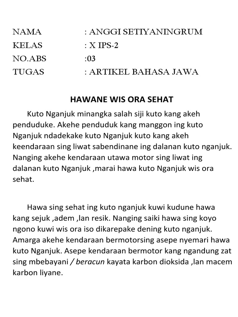 Artikel Bahasa Jawa