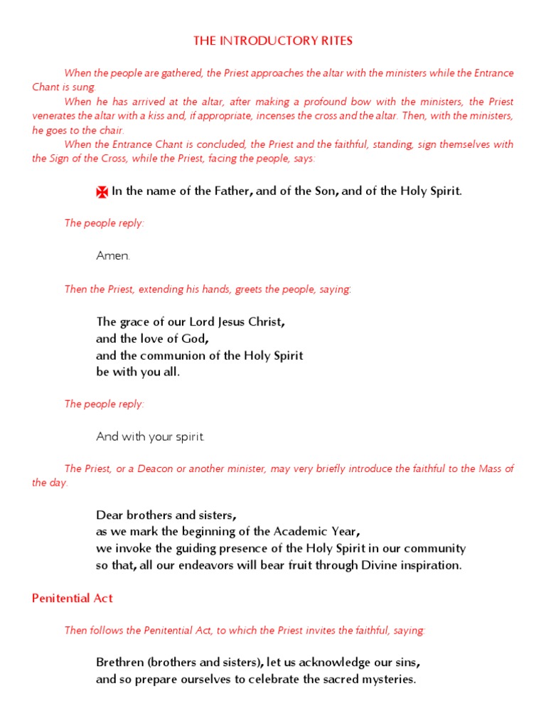 Votive Mass of The Holy Spirit PDF Mass (Liturgy) Altar