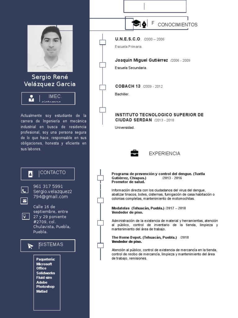 Curriculum Sergio  Microsoft  Informática