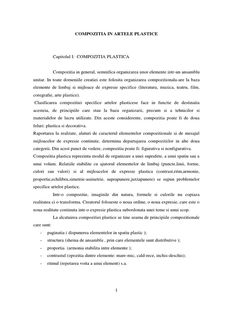 Compozitia Plastica Si Decorativa | PDF