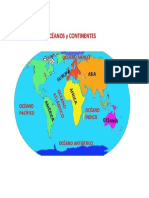 Continentes y Oceano Mapa Mundi