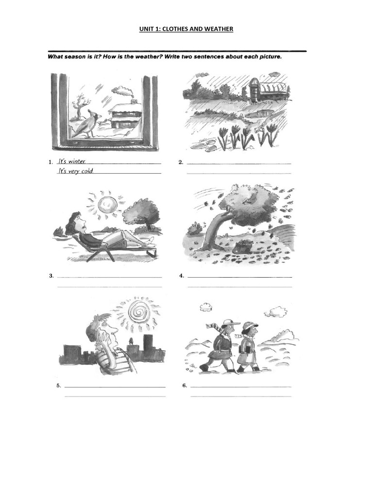 English 2 Handout Clothes and Weather | PDF