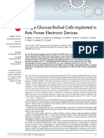 Single Glucose Biofuel Cells Implanted in Rats Power Electronic Devices