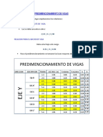 Predimencionamiento de Vigas