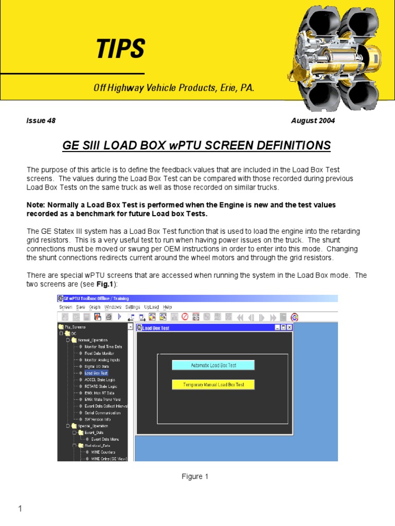 Ge Siii Load Box Wptu Screen Difinitions | PDF | Horsepower | Engines