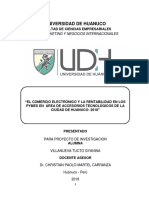 "El Comercio Electrónico y La Rentabilidad en Los Pymes en Área de Accesorios Tecnológicos de La Ciudad de Huanuco - 2018