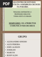 Seminario Os Atributos Comunicaveis de Deus