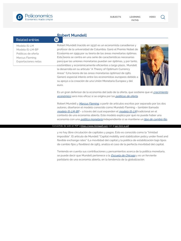 Robert Mundell | PDF | Macroeconómica | Ciencias económicas