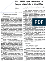 Decreto Ley 21156-May-27-1975idioma Oficial Quecbua