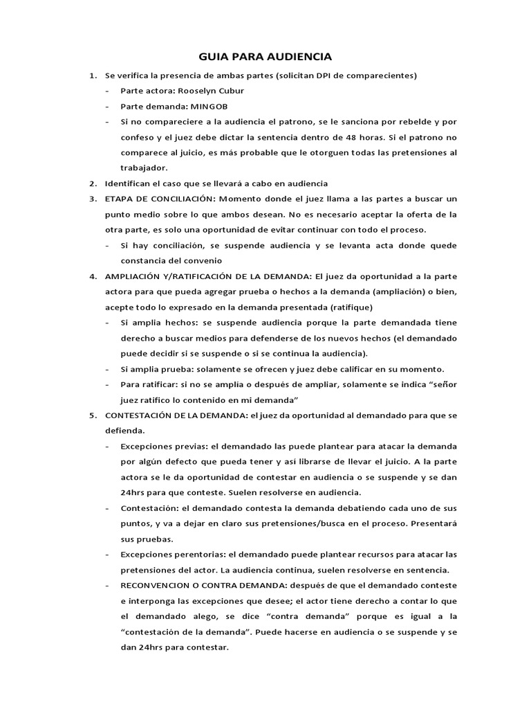 Audiencia laboral pdf