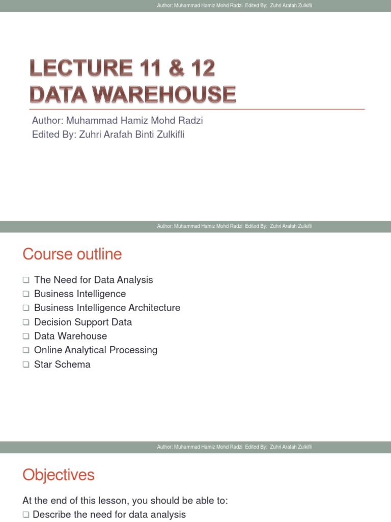 Chapter 9 & 10 - Data Warehouse | PDF | Data Warehouse | Business ...
