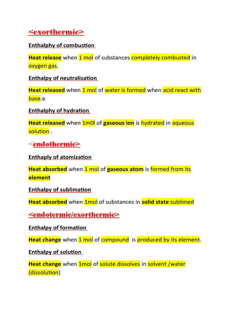 Exothermic and Endothermic Reactions | PDF